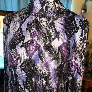 Jennifer Lopez long sleeve snake skin design turtleneck